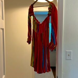 Conditions Apply Off-Shoulder Multi Mini Dress